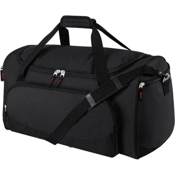 55L Sports Duffle Bags Large Gym Duffel Bag Workout Bag for Men - Black